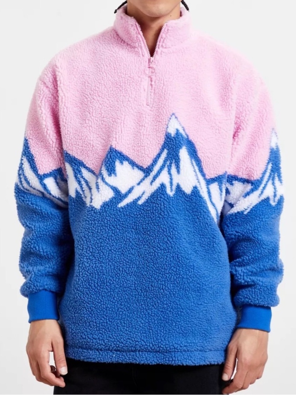 Lazy Oaf snow mountain quarter zip fleece Sherpa pullover